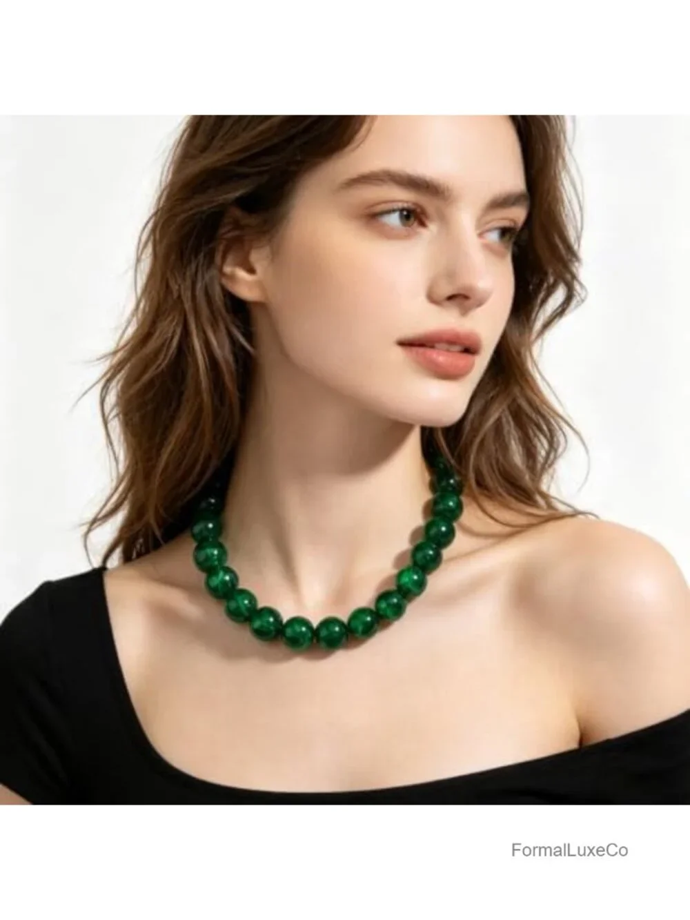 Chunky Beaded Collar Necklace Resin Boho Statement Choker